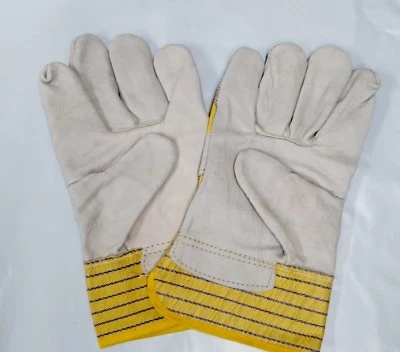 Guantes de palma de cuero de grano con puño, talla única, resistente, 12 pares Foto 1 de 4