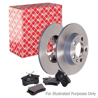 Fits BMW 5 Series E34 518i Genuine Febi Rear Solid Brake Disc & Pad Kit - Image 1 of 4