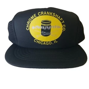 Chrome Crankshaft Co. Chicago Black Mesh Back Trucker Hat Ballcap Cap - Picture 1 of 7