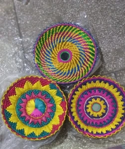 Handmade Woven Bread Trays-Three Exquisite Pieces - Picture 1 of 8