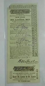 RARO BILLETE DE TREN 1894 CHESAPEAKE & OHIO Railway New York To St. Louis - Imagen 1 de 4
