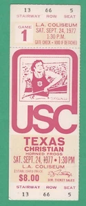 9-24-77 TEXAS CHRISTIAN AT USC TROJANS NCAA FOOTBALL UNUSED TICKET - Picture 1 of 1