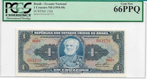  Brazil banknote 1 cruzeiro - 1954 SCWPM# 150d  PCGS PPQ66 Superb UN  A1017 - Picture 1 of 2