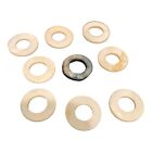 9 Pieces Of Natural White (one Dark) Shell Donut Pendant Beads Spacers