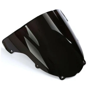 Black Double Bubble Windshield ABS For Kawasaki Ninja ZX6R ZX6RR ZX636 2003-2004 - Picture 1 of 4