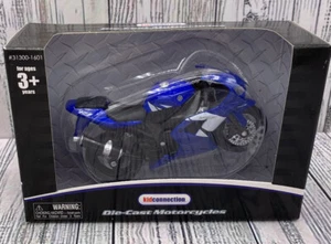 KidConnection Yamaha R1 Diecast Motorcycles Blue White Racing Stripes New - Picture 1 of 4