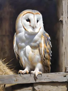 ACEO ART Card Barn Owl in a Hayloft - Picture 1 of 1