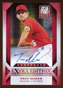 2013 ELITE EXTRA EDITION TREY MASEK #162 RC ROOKIE AUTO #203/673 INDIANS