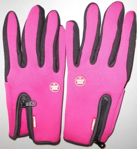 women's light weight driving gloves zipper closure Size XL Black and Pink - Picture 1 of 2