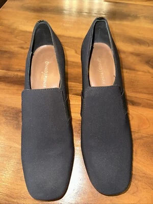 Zapatos de tacón Donald Pliner para mujer 9,5 M negros elásticos sin cordones cómodos Foto 1 de 4