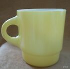 Vintage Mug FireKing Yellow C  Handle 3.5&quot; Stackable