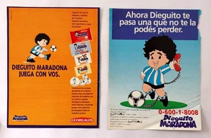Vintage Original 90s Lot 2 Diego Maradona Promo Advertising Signs Rare Argentina - Picture 1 of 4