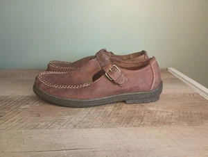 Vintage Hush Puppies Mary Jane Halbschuhe Damen 10 braun Echtleder Academia - Bild 1 von 15