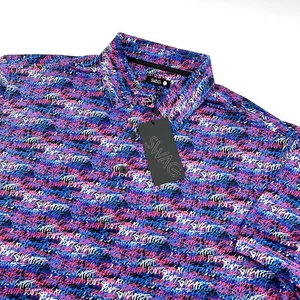 SWAG Golf Polo Shirt Mens Large Purple Don't Give A Putt Camo Graphitti AOP NWT - Picture 1 of 9