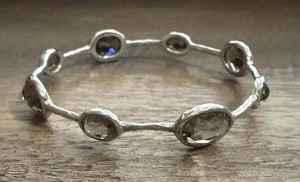 Ippolita Sterling Silver Grey Quartz 8 Stone Rock Candy Bangle Bracelet - Picture 1 of 7