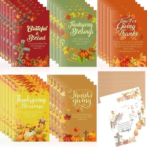 50 Sets Thanksgiving Greeting Cards with Envelopes Religious Cards with Bible Ve - Picture 1 of 5