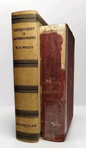 1920 The Outline Of History Vol. 1 /Exp In Autobiography HG Wells 1st Editions - Imagen 1 de 11