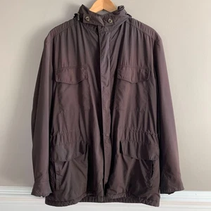 Loro Piana Cashmere Lined Traveller Parka Jacket Mens L SZ 50 Brown Hooded READ - Picture 1 of 16