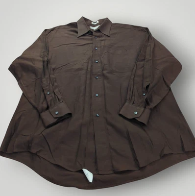 Camisa social masculina vintage Murano 16.5 34 listrada preta cobre manga longa Taiwan - Imagem 1 de 4