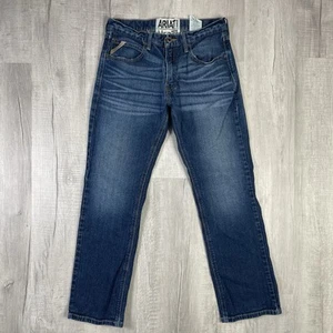 Ariat M7 Jeans Uomo 32x32 Blu Slim Fit Gamba Dritta 5 Tasche Denim Lavaggio Medio X - Foto 1 di 10