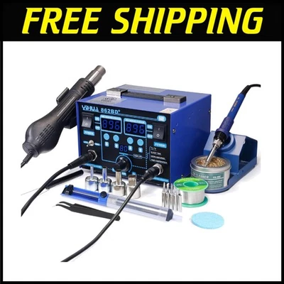 Compact 2-in-1 Hot Air & Soldering Station - Adjustable Temp from 392°F to 896°F - Image 1 of 4