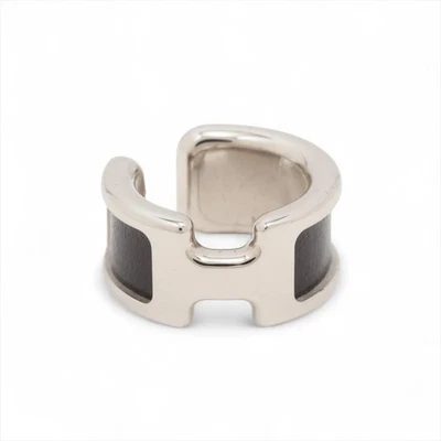 Brazalete Hermès Olympe GP y cuero plateado x negro Foto 1 de 4