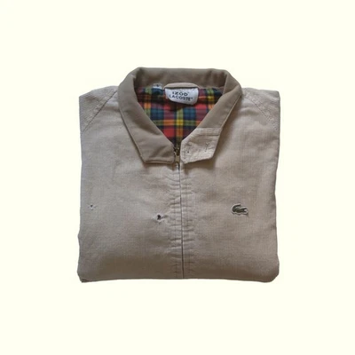 LACOSTE VTG 90s 80s RETRO CORDUROY BROWN TAN FADED DISTRESSED JACKET MENs SZ XL - Image 1 of 4