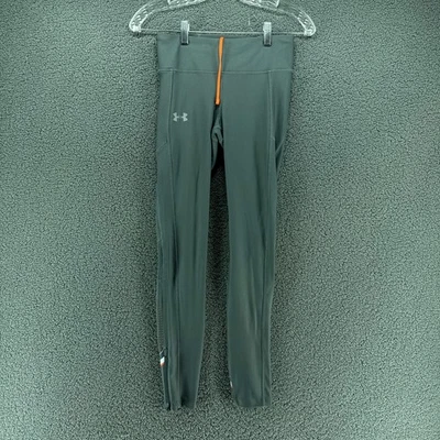 Under Armour Running Compression Leggings Womens S Gray Graphic Print Ankle Zip - Image 1 of 4