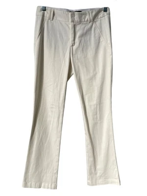 Pantalones Nanette Lepore Talla 0 Frente Plano Acampanados Pierna Recta Mezcla de Algodón Negocios Foto 1 de 4