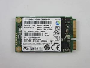 SSD mSATA SAMSUNG LENOVO 128 GB MZMTD128HAFV-000L1 45N8428 ORIGINAL - Imagen 1 de 1