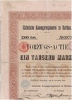 TAJ #017  Sächsische Kammgarnspinnerei zu Hartau, 1889, 1000 Mark, ungelocht sel