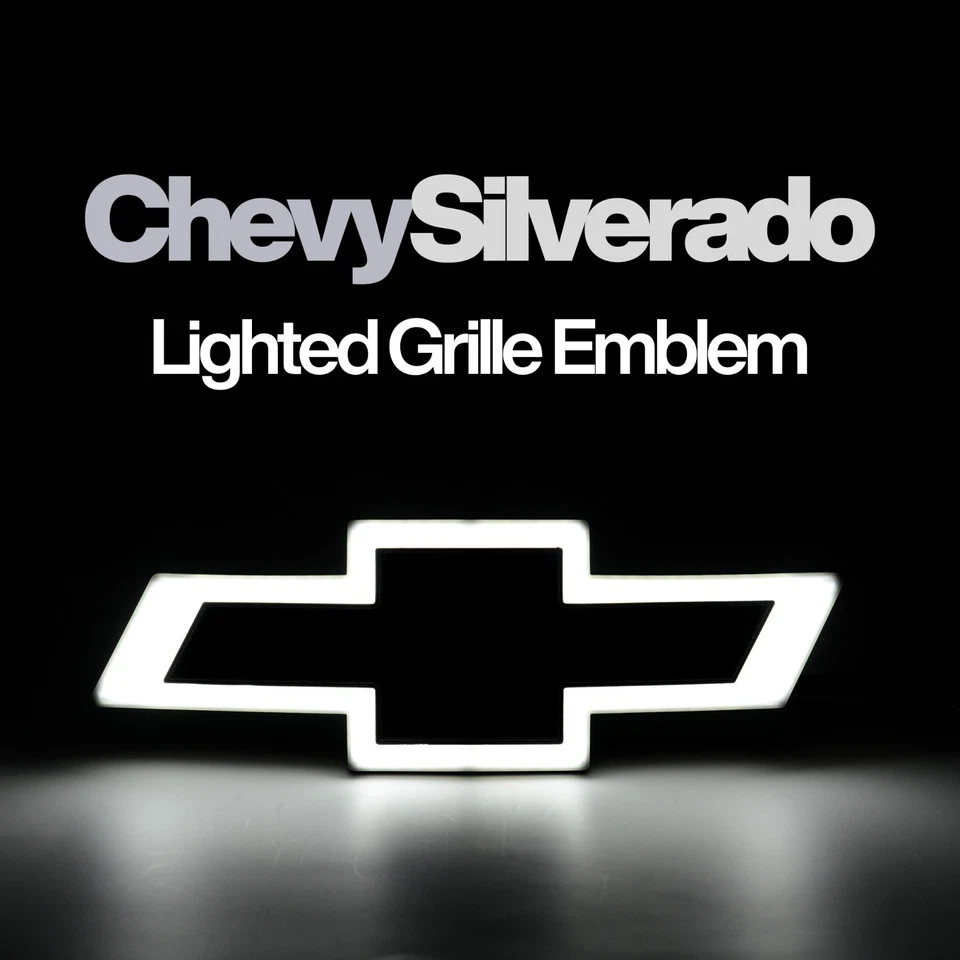 2016-2018 Chevy Silverado LED Lighted Front Grille Emblem Black Bowtie Badge - Image 1 of 4