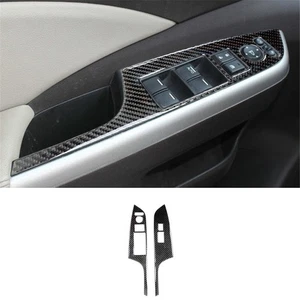 2Pcs Carbon Fiber Front Window Lift Panel Cover Trim For Honda CRV CR-V 2012-16 - Bild 1 von 15