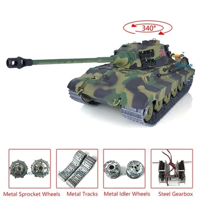2.4G HengLong 1:16 German King Tiger RTR RC Tank 3888A Metal Tracks 7.0 Upgrade - Image 1 of 4