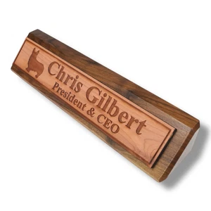 Desk Wedge Name Plate - PERSONALIZED - Corgi - 11 Inches - Picture 1 of 18