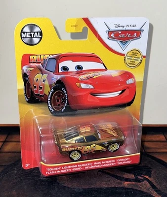 Disney Pixar Cars Gold Edition Lightning McQueen Die Cast Metal 2020 GYG27 New - Image 1 of 3