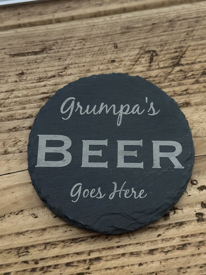 Personalised Engraved Square Slate Coaster - Any Engraving - Hand Finished in UK - Image 1 of 4