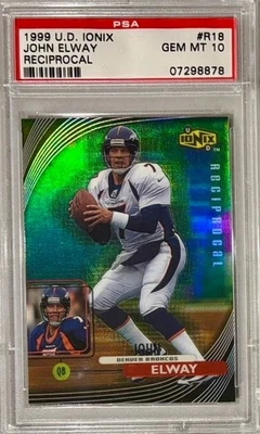 1999 Upper Deck Ionix #R18 John Elway Reciprocal PSA 10 Broncos HOF - Image 1 of 2