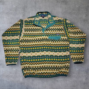 Patagonia Synchilla Snap-T Fleecepullover Herren Medium Cliff Arbor Green Aztec - Bild 1 von 9