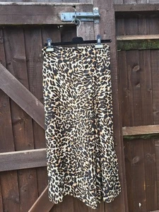 Zara Women's Midi Leopard Animal Print Skirt M - Picture 1 of 6