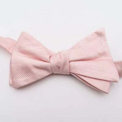 Jos A Bank Bow Tie BPink Striped 2.5" Wide Pre Tie Silk Tuxedo - Image 1 of 4