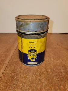 Vintage Hornite Vernish Tin A.C. Horn Co. New York Paint Can ottima grafica - Foto 1 di 8