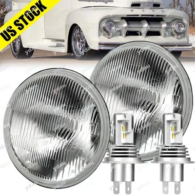 Par DOT 7 polegadas farol de LED feixe Hi/Lo para Ford F1 1948 1949 1950 1951 1952 - Imagem 1 de 4