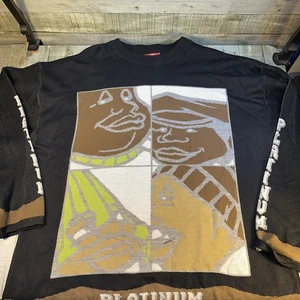 🧥 Suéter Platino FUBU Fat Albert 4XL Tejido Negro Gráfico Hip Hop Y2K... - Imagen 1 de 3