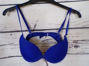 LADIES NEW LOOK ROYAL BLUE PADDED UNDERWIRED PUSH UP BRA SIZE 36B - Picture 1 of 3