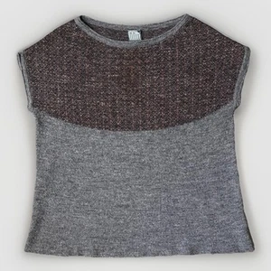 LILITH Paris Lammwolle Alpaka Strick Top ärmellos braun Gr. XS Mohair - Bild 1 von 7