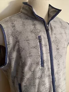 PETER MILLAR CROWN New Men’s Full ZIP Fleece Sleeveless Gray Vest/Jacket Size L - Picture 1 of 14