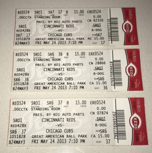 5/24/13 Cincinnati Reds Chicago Cubs Full Ticket Stub Feldman Career HR #1 