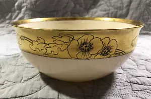 Vintage Lenox Belleek Porcelain 8.75” Bowl Hand Painted Gilt Gold Rim - Picture 1 of 9