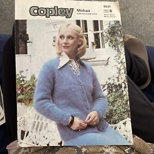 Vintage Knitting Pattern - Copley  No 9031- Lady's Cardigan Mohair 34-42”